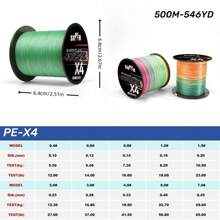 JESHEUPEY - Línea trenzada de alta calidad de 4 hebras, especialmente diseñada para la pesca de carpas y pesca en el mar, línea de pesca tejida de 8 hebras de alta resistencia