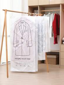 3/1件悬挂真空压缩袋，防尘压缩袋，衣服挂钩，服装收纳压缩袋，大容量衣物压缩袋，旅行衣物压缩袋，衣柜收纳压缩袋，可折叠收纳袋，透明压缩袋，适用于衣服、衬衫、羽绒服、被子、服装、西装、夹克、羽绒服、丝绸、羊毛、大衣、羽绒服，节省80%空间，收纳整理必备，衣柜整理器，房间整理器，悬挂收纳