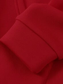 Customized Photo Y2K Style Women's Sweatshirt, Personalized With Photos Of Friends/Family/Couples/Pets/Landscapes, Great For Birthday/Anniversary/Valentine's Day/Christmas Gifts, Red Sweatshirt, Autumn/Winter, Party Season, Thermal Lined Sweatshirt, Music Festival, Party/Family Gathering, Winter Wear, Christmas Red Sweatshirt, Birthday Present - Red - View 8