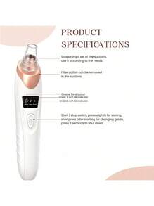 Blackhead Remover Pore Vacuum - USB Rechargeable Facial Pore Cleaner Kit For Adult Extractor Tool Multifunctional Cleaning Instructment Facial Beauty Container Massager