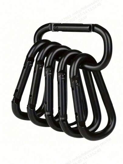 10 st högkvalitativa D-formade karbinhakar i aluminiumlegering, gör-det-själv-klättringsspännen, tillbehör och nyckelringsklämmor, lämpliga för utomhusvandringsryggsäckar och vardagskläder, lätta multifunktionella, unisex, lämpliga för sport, äventyr och resor, slumpmässiga D-formade klämmor