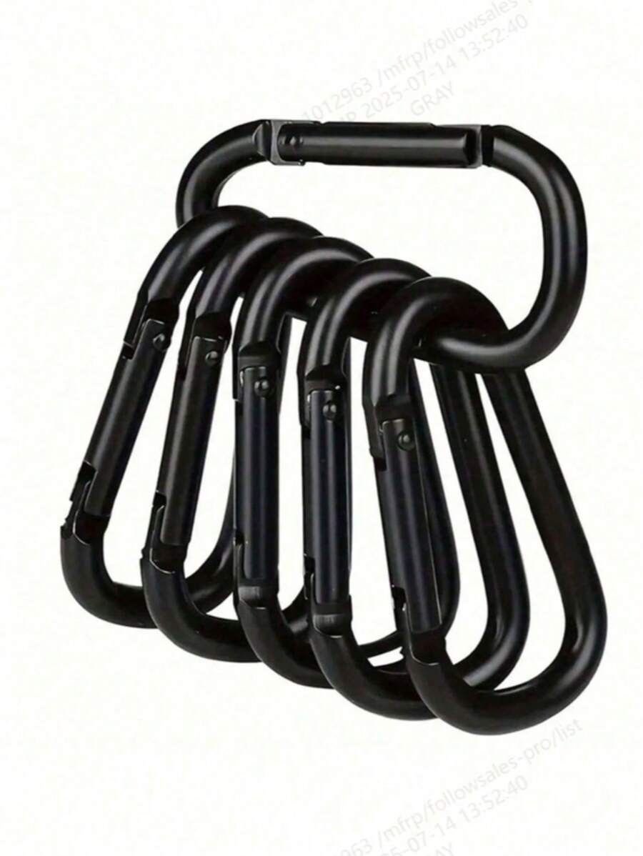 10 件高品质 D 型铝合金登山扣、DIY 登山扣、配件和钥匙扣夹，适用于户外徒步背包和日常穿着，轻巧多功能，男女通用，适合运动、探险和旅行，随机 D 型夹