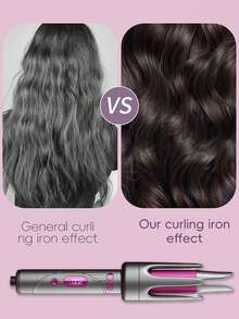 XBJ One-Touch Instant Heating Curling Iron, Automatic Curling Wand, 2-Way Rotating Auto Hair Curler, 32mm Automatic Curler (4 Temperature Settings), Fast Heating, Auto-Off Function, Anti-Scald & Ceramic Coating Rotating Wand, 360° Swivel Cord, Easy Quick Curling For Beginners - Perfect For Hair Styling, Makeup Looks, Beach Waves, Y2K Aesthetic, Smooth Curls, Salon-Quality, Travel, Camping, Campus Style, Cosplay, Gifts, Daily Fashion, Party Looks, Festival Outfits - 美規A型插(110-127V) - 查看 8