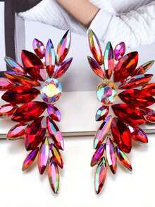 Pair Of Elegant Vintage Exaggerated Drop Earrings With Irregular Long Cubic Synthetic Zirconia Pendants - Multicolor Synthetic Gemstone Dangle Earrings For Women, Design For Daily Wear & Gift Giving, Daily Wear Earrings - Bông tai - Xem 3