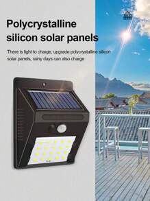 1pc 20/30/40 LED Solar Powered Outdoor Light, Solar Powered, Super High Lumens Solar Wall Light, 3 Mode Switch, Outdoor Yard Solar Sensor Light, Waterproof 4-Sided Solar Wall Light With Motion Sensor, Suitable For Garden, House, Garage