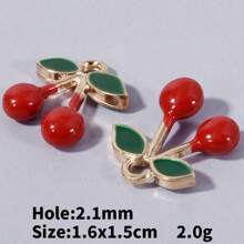 2 piezas/15 piezas/24 piezas Lindos dijes de aleación de zinc esmaltados con diseños 3D realistas de comida, animales, frutas, pasteles, sandía, corazón, cereza, chile, ideales para manualidades y elaboración de joyería