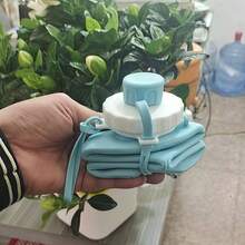 1 pieza Vaso de agua de silicona suave de 600ml, Botella de agua para deportes al aire libre, Vaso plegable de viaje, Taza de café, Botella de agua de gran capacidad, Portátil - Multicolor - Ver 6