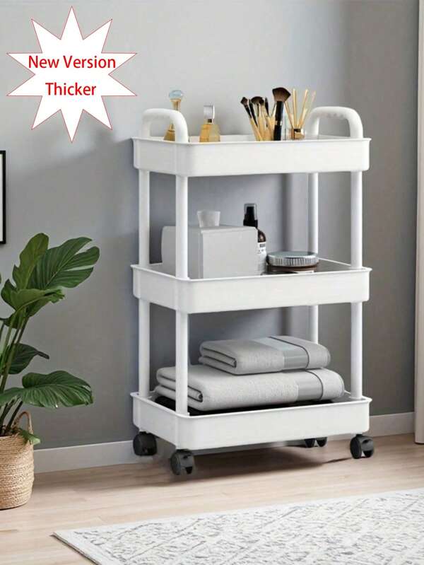 3-stufiger/4-stufiger/5-stufiger Kunststoff Rollwagen mit Griff. Stabiler, belastbarer Aufbewahrungskorb, Rollwagen, 360-Grad-Drehung, robuster Kunststoff, hohe Tragfähigkeit. Multifunktionaler Aufbewahrungswagen für Büro, Wohnzimmer, Küche, beweglicher Aufbewahrungsorganizer mit Rädern. Schreibtisch-Aufsatz/Wohnheim-Aufbewahrung/Wohnheim-Grundausstattung