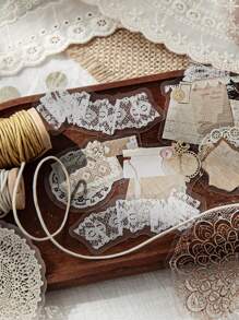 MOCARD 30 pezzi/confezione Adesivi in pizzo per scrapbooking, adesivi decorativi creativi e di , materiali artigianali fai-da-te, regali per le vacanze, forniture scolastiche personalizzate per scrapbooking