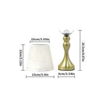 1pc Modern LED Desk Lamp, Dimmable Soft Light, Handmade Fabric Lampshade, Polished Metal Base, USB Powered Decorative Table Lamp For Bedroom, Living Room, Reading
