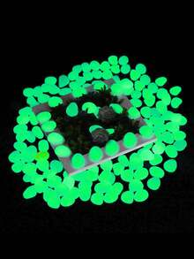 300 chiếc-Đá phát sáng trong bóng tối Phụ kiện sân vườn bằng đá phát sáng, tiểu cảnh bể cá, trang trí ngoài trời, sân cỏ, bộ dụng cụ sân vườn, bình hoa bằng sỏi, sỏi phát sáng trong bóng tối, đá trang trí sân và lối đi, đá phát sáng trang trí tự làm - màu xanh lá - Xem 9