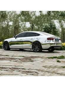 1pc Car PVC Mirror Chrome Vinyl Wrap Film, Air Release Technology - Stretchable High Gloss Chrome Reflective Surface, For Car Wrapping Or Custom Detailing Chrome Mirror Car Wrap Film - one-size - View 4