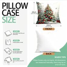 2pcs Christmas Tree Printed Pillow Cover Set - Peach Velvet Pillow Case 45*45cm