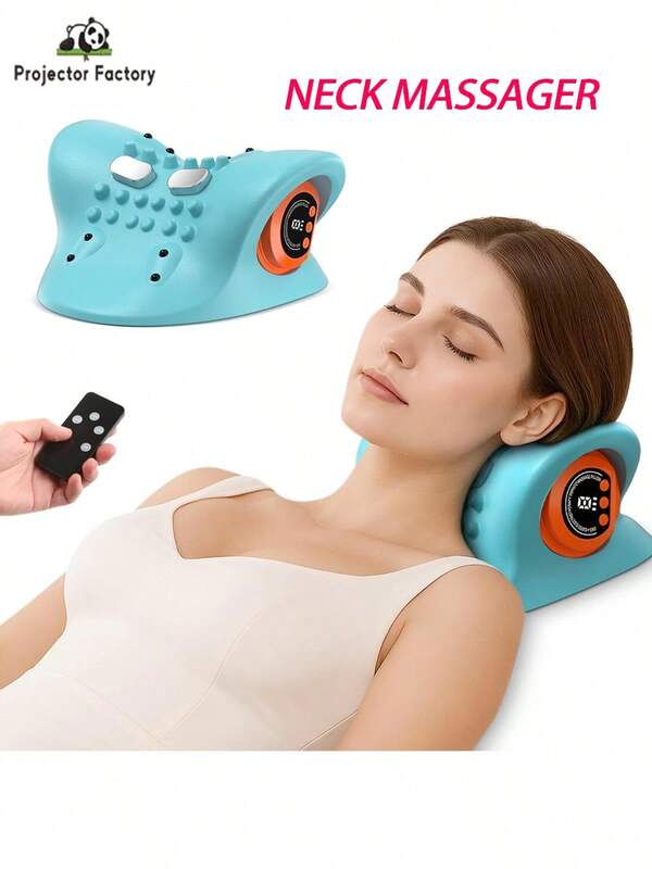 LIPETY Massager, Rechargeable Portable Neck Massager Pillow3-In-1 Shiatsu Neck & Back Massager With Remote Control - Heat/Vibration/Deep Tissue Modes, Portable For Car/Office/Home, USB-C Rechargeable
