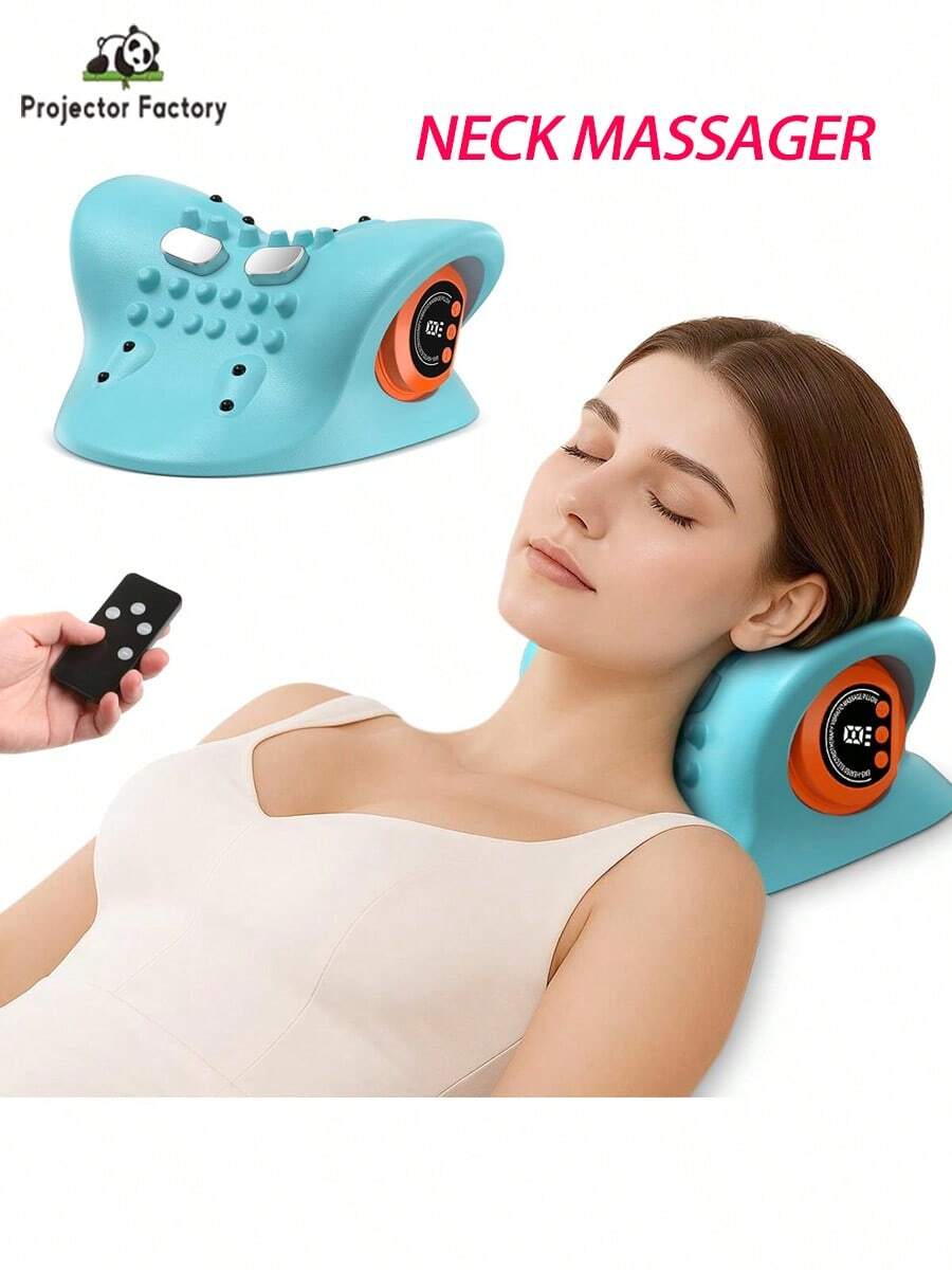 LIPETY Massager, Rechargeable Portable Neck Massager Pillow3-In-1 Neck & Back Massager With Remote Control - Heat/Vibration/Deep Tissue Modes, Portable For Car/Office/Home, USB-C Rechargeable