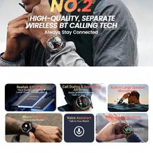 BLACKVIEW Smart Watch W50 Pro Global Version 1.45-Inch Super-Clear Display & Largest 960mAh Battery 360*360 Resolution Super-Bright LED Flashlight GoMore Sleep Tracking Algorithms Supports 22 Languages High-Quality Separate Wireless BT Calling Compatible With IOS/Android - Black - View 5