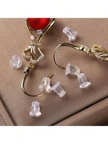 1 Box 2 Styles Earring Back Plug DIY Earring Hooded,5mm Women's Fashion Earrings,Earring Back Scrunchie Accessory