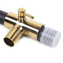 Exposed Shower Faucet System With Rain Shower Head, Black & Gold 3-Function Fixture Set For Luxurious Bathroom - Black and Gold - View 11