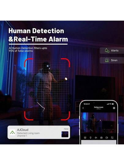 1080P 360° Pan/Tilt Wi Fi Slimme Home Security Camera, Baby Monitor Pet Camera Security, 2.4GHz Fi, One Key Talk, Motion Tracking, Infrared Night Vision, Two Way Audio, Indoor/Outdoor view 7