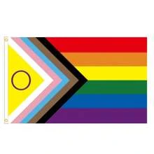 3x5 Ft LGBTQ+ Rainbow Flag Gay Progress Pride Banner Flags, Love Is Love Banner, Gay Pride Bisexual Lesbian Pansexual Transgender Non Binary Asexual, Pride Room Decor, Pride Day Party Favor, Pride Day Outdoor Decoration