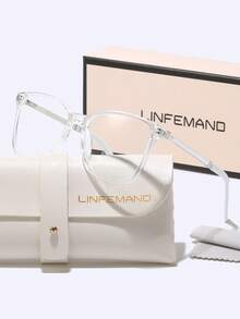 LINFEMAND Classic Ultra-Light Square Decorative Fashion Non-Prescription Glasses, Gentle And Elegant Style, Versatile Accessory Eyewear, Holiday Gift