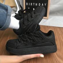 Vintage Couple Bread Shoes Versatile Unisex Skate Shoes Casual - 黑色 - 查看 5