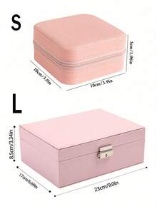 Double Layer Large Capacity Jewelry Box, PU Leather Jewelry Storage Box, Home Jewelry Storage Box, Jewelry Display Box, Solid Color Rectangular Jewelry Storage Box, Dressing Table Jewelry Storage Box, Stackable Storage Box, Keychain Jewelry Box With Removable Tray, Multifunctional Storage For Earrings, Bracelets, Rings, Necklaces, Bedroom Storage Essentials, Back To School Season Essentials, Mom Gifts, Birthday Gifts, Holiday Gifts