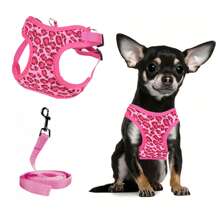 1pc Leopard Pet Harness Set,Adjustable Lightweight Pet Harness For Small Medium Dogs And Cats