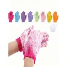Guantes de cepillo de baño exfoliantes de nailon, guantes exfoliantes de doble cara para belleza, Spa, masaje, depurador de ducha de piel QZJC - 10 piezas de colores aleatorios - Ver 3