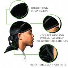 Set de 6 Durag-uri din catifea de culoare uni cu legături - Pălării în stil pirat pentru sporturi în aer liber, pălărie de pirat, costum de pirat