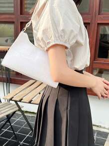 1 件复古鳄鱼纹腋下手提包，时尚百搭女士单肩包