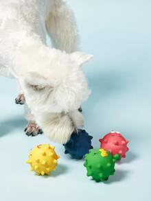 PETSIN Latex Squeaky Expression Ball Pet Teeth-Cleaning Grinding Sound Ball-Shaped Toy - Multicolor - View 2