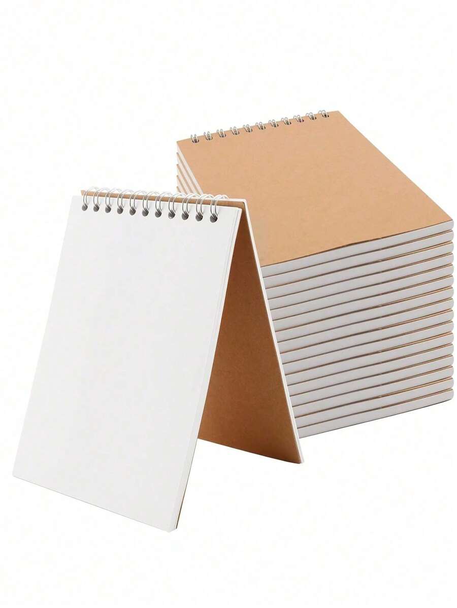 2pcs/1pc A6, A5, A4, 16K, 8K 60-Page Sketchbook, Plain Minimalist Sketch Pad, Sketch Board, Doodle Pad, DIY Painting Book, Drawing Board, Watercolor Painting Book, Hardcover Kraft Paper, Student Doodle Pad, Kraft Paper Spiral Notebook, Blank Sketchpad Suitable For Sketching, Drawing, Drafting,For School Supplies,Back To School