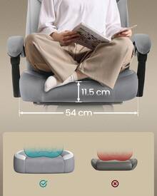 Chaise de Jeu, Chaise d'Ordinateur, Ergonomique, avec Repose-Pieds, Coussin de Tête Ajustable, Support Lombaire, Capacité de Charge de 150 kg, Ardoise et Gris Tourterelle - Gris foncé - Voir 2