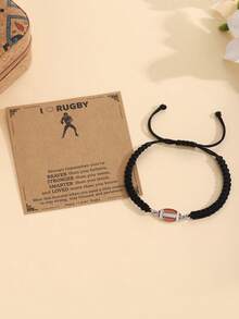 1 chiếc vòng tay thủ công có thể điều chỉnh, chủ đề thể thao (bóng rổ/bóng đá), thích hợp cho bé trai đeo hàng ngày; kèm theo thiệp động viên, món quà tuyệt vời dành cho những người bạn dũng cảm. - 1 vòng tay thắt nút bóng rổ - Xem 5