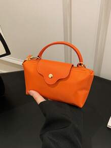 1pc Women's Casual Tote Bag, Versatile Solid Color Shoulder Bag, Boston Style Fashion Crossbody Bag