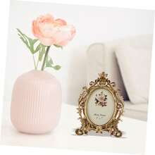 1pc Vintage Gold Flower Photo Frame, Oval Retro Frame, Desktop Picture Display Stand, Home Decor, DIY Frame, Modern Home Decoration, Suitable For Living Room And Bedroom, Center Decor, Halloween And Christmas Gift, Graduation Gift, Wedding Decoration - Multicolor - View 5