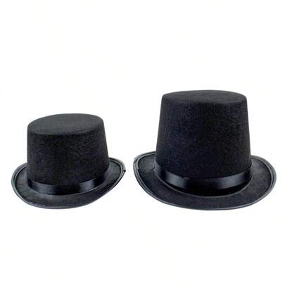 1 pezzo Cappello a cilindro nero da mago di Ognissanti, cappello a cilindro in feltro come accessorio per feste, costume per spettacoli di magia
