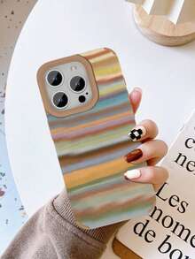 Colorful Gradient Stripes Fur Protective Case, High Value And Stylish, A Perfect Gift For Friends And Family Suitable For 11 12 13 14 15 16 17 17Air X XS Pro Max Plus - Nhiều màu - Xem 4