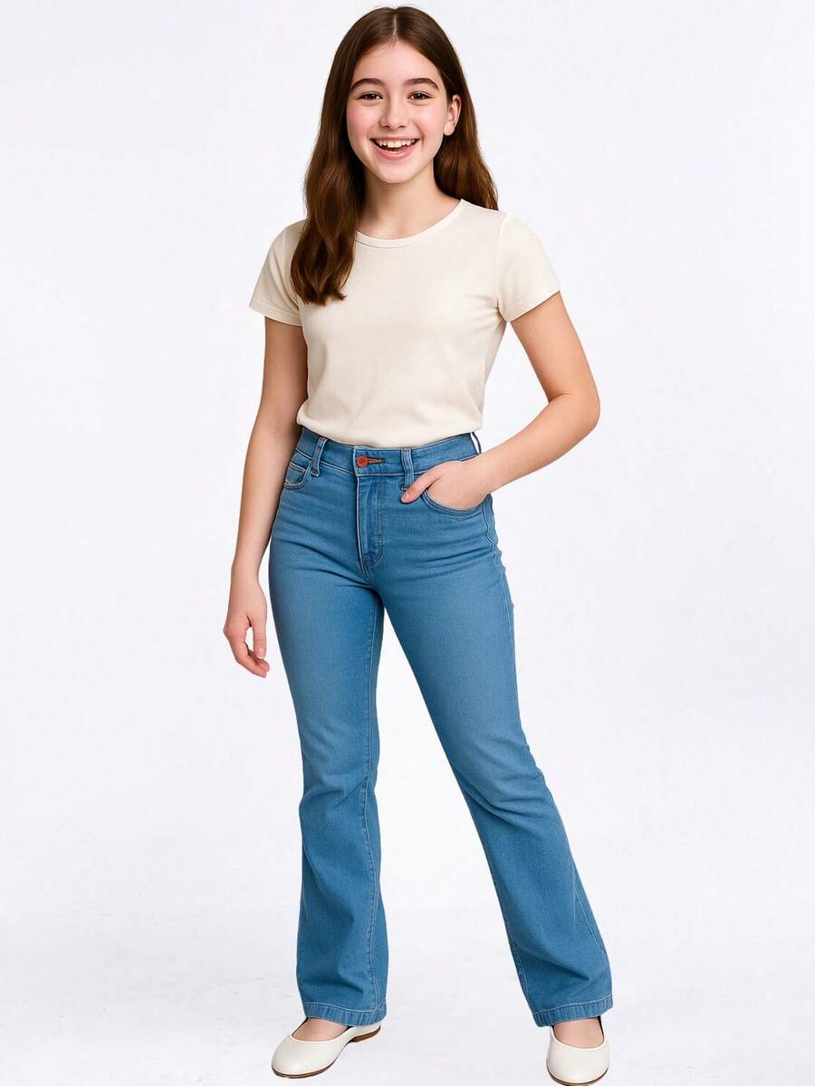 Women's Flare Jeans, Kids', Teens', Skinny - 藍色 - 查看 1