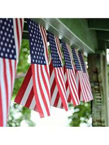 1/5sets 10m 30 Flags/5m 20 Flags For Independence Day Decoration In Homes And Gardens, Used For Decorating Independence Day Celebrations In The United States - Multicolor - View 7