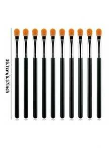 6/10支装超扁平圆形遮瑕刷，扁平化妆刷，眉刷，扁平唇部遮瑕刷，合成纤维化妆眉部轮廓粉底遮瑕晕染抛光多功能化妆套装，粉底刷，遮瑕刷，腮红刷，轮廓刷，腮红刷，修容刷，散粉刷，粉底刷，腮红刷，赠品 - 彩色 - 查看 3