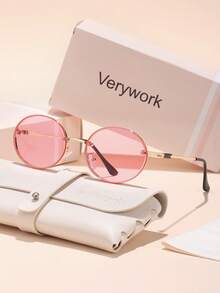 Verywork 1 件椭圆形经典复古优雅 Ins 风格品牌设计女士时尚眼镜，适合驾驶户外休闲活动约会服装时尚配饰，适合夏季海滩度假、户外、旅行 - 彩色 - 查看 6