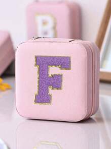 1 件多功能 Ins 风格便携式珠宝收纳盒，带拉链，天鹅绒和 PU 材质，多层，可容纳戒指、耳环、项链和其他配饰，适合女士返校收纳整理器旅行必需品返校宿舍收纳秋季装饰 - 粉色 - 查看 18