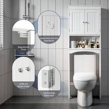 Asofer Toilet Cabinet Bathroom Storage Shelf With Cabinet, Toilet Shelf Shelf Over Toilet, Toilet Organizer Rack, Freestanding Toilet Space Saver With Adjustable Shelves, 167x60x23cm, White, Valentine's Day Ideas - 白色 - 查看 4