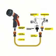 1 buc duză de furtun de grădină modernizată, pulverizare de înaltă presiune cu 8/10 modele, pulverizare reglabilă pentru plante, gazon și terasă, cap de pulverizare pentru udare, versiune modernizată