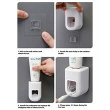 1pc Automatic Toothpaste Dispenser, Bathroom Wallmount Without Nailing, Portable Bathroom Accessories Toothpaste Squeezer