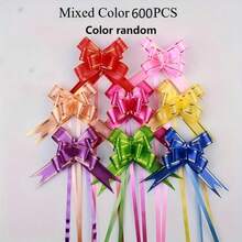 100 Vibrant And Colorful Bows Suitable For Gift Packaging - Elegant Plastic Bows With Ribbon Tails, Perfect For Weddings, Birthdays, Festivals, And Special Occasions, Christmas Ribbons - Multicolor - View 11
