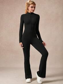 NcmRyu 1 件女式运动连体衣、瑜伽连体衣塑身衣 - 黑色 - 查看 4