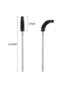 100pcs Disposable Mascara Wands, Professional Eye Makeup - Pink & Black Nylon Bristles, Slim Handle Lash & Brow Brush, For Eyelash Extensions, Lash Extension Tools, Mascara Wand Replacement Brushes, Fashionable Design, Durable Structure - Black - View 4